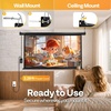 image:imageVIVOHOME 72 Inch 169 Motorized Projector Screen White  Electric Projection Screen with Remote Control Automatic Pull Down Movie Screen for Ceiling and Wall Mount ALR RetractableBlack