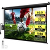 image:imageVIVOHOME 72 Inch 169 Motorized Projector Screen White  Electric Projection Screen with Remote Control Automatic Pull Down Movie Screen for Ceiling and Wall Mount ALR RetractableBlack