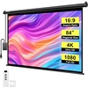 image:imageVIVOHOME 72 Inch 169 Motorized Projector Screen White  Electric Projection Screen with Remote Control Automatic Pull Down Movie Screen for Ceiling and Wall Mount ALR RetractableBlack