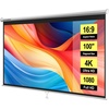 image:imageVIVOHOME 72 Inch 169 Pull Down Projector Screen White  Manual Retractable 4K Projection Screen for Home Theater Roll Up ALR Movie Screen for Ceiling and Wall MountWhite