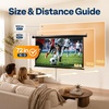 image:imageVIVOHOME 72 Inch 169 Pull Down Projector Screen White  Manual Retractable 4K Projection Screen for Home Theater Roll Up ALR Movie Screen for Ceiling and Wall MountBlack