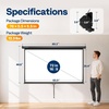 image:imageVIVOHOME 72 Inch 169 Pull Down Projector Screen White  Manual Retractable 4K Projection Screen for Home Theater Roll Up ALR Movie Screen for Ceiling and Wall MountBlack