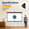 image:imageVIVOHOME 72 Inch 169 Pull Down Projector Screen White  Manual Retractable 4K Projection Screen for Home Theater Roll Up ALR Movie Screen for Ceiling and Wall MountBlack