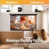 image:imageVIVOHOME 72 Inch 169 Pull Down Projector Screen White  Manual Retractable 4K Projection Screen for Home Theater Roll Up ALR Movie Screen for Ceiling and Wall MountBlack