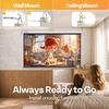 image:imageVIVOHOME 72 Inch 169 Pull Down Projector Screen White  Manual Retractable 4K Projection Screen for Home Theater Roll Up ALR Movie Screen for Ceiling and Wall MountWhite