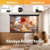 image:imageVIVOHOME 72 Inch 169 Pull Down Projector Screen White  Manual Retractable 4K Projection Screen for Home Theater Roll Up ALR Movie Screen for Ceiling and Wall MountBlack