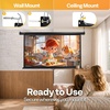 image:imageVIVOHOME 72 Inch 169 Pull Down Projector Screen White  Manual Retractable 4K Projection Screen for Home Theater Roll Up ALR Movie Screen for Ceiling and Wall MountBlack