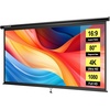 image:imageVIVOHOME 72 Inch 169 Pull Down Projector Screen White  Manual Retractable 4K Projection Screen for Home Theater Roll Up ALR Movie Screen for Ceiling and Wall MountBlack