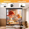 image:imageVIVOHOME 72 Inch 169 Pull Down Projector Screen White  Manual Retractable 4K Projection Screen for Home Theater Roll Up ALR Movie Screen for Ceiling and Wall MountBlack
