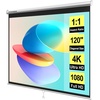 image:imageVIVOHOME 72 Inch 169 Pull Down Projector Screen White  Manual Retractable 4K Projection Screen for Home Theater Roll Up ALR Movie Screen for Ceiling and Wall MountWhite