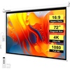 image:imageVIVOHOME 72 Inch 169 Motorized Projector Screen White  Electric Projection Screen with Remote Control Automatic Pull Down Movie Screen for Ceiling and Wall Mount ALR RetractableWhite
