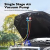 image:imageVIVOHOME 13 HP 45CFM 1 Stage HVAC Vacuum Pump and 4 Way AC Manifold Gauge  110V AC Vacuum Pump Kit with Leak Detector 5ft Hoses for R134a R12 R22 R502 R410a Air Conditioning Refrigeration Rechargingblue