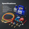 image:imageVIVOHOME 13 HP 45CFM 1 Stage HVAC Vacuum Pump and 4 Way AC Manifold Gauge  110V AC Vacuum Pump Kit with Leak Detector 5ft Hoses for R134a R12 R22 R502 R410a Air Conditioning Refrigeration Rechargingblue