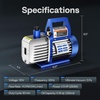 image:imageVIVOHOME 13 HP 45CFM 1 Stage HVAC Vacuum Pump and 4 Way AC Manifold Gauge  110V AC Vacuum Pump Kit with Leak Detector 5ft Hoses for R134a R12 R22 R502 R410a Air Conditioning Refrigeration Rechargingblue