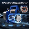 image:imageVIVOHOME 13 HP 45CFM 1 Stage HVAC Vacuum Pump and 4 Way AC Manifold Gauge  110V AC Vacuum Pump Kit with Leak Detector 5ft Hoses for R134a R12 R22 R502 R410a Air Conditioning Refrigeration Rechargingblue