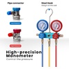 image:imageVIVOHOME 13 HP 45CFM 1 Stage HVAC Vacuum Pump and 4 Way AC Manifold Gauge  110V AC Vacuum Pump Kit with Leak Detector 5ft Hoses for R134a R12 R22 R502 R410a Air Conditioning Refrigeration Rechargingred