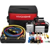 image:imageVIVOHOME 13 HP 45CFM 1 Stage HVAC Vacuum Pump and 4 Way AC Manifold Gauge  110V AC Vacuum Pump Kit with Leak Detector 5ft Hoses for R134a R12 R22 R502 R410a Air Conditioning Refrigeration Rechargingblack