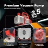 image:imageVIVOHOME 13 HP 45CFM 1 Stage HVAC Vacuum Pump and 4 Way AC Manifold Gauge  110V AC Vacuum Pump Kit with Leak Detector 5ft Hoses for R134a R12 R22 R502 R410a Air Conditioning Refrigeration Rechargingred