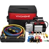 image:imageVIVOHOME 13 HP 45CFM 1 Stage HVAC Vacuum Pump and 4 Way AC Manifold Gauge  110V AC Vacuum Pump Kit with Leak Detector 5ft Hoses for R134a R12 R22 R502 R410a Air Conditioning Refrigeration Rechargingblack
