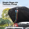 image:imageVIVOHOME 13 HP 45CFM 1 Stage HVAC Vacuum Pump and 4 Way AC Manifold Gauge  110V AC Vacuum Pump Kit with Leak Detector 5ft Hoses for R134a R12 R22 R502 R410a Air Conditioning Refrigeration Rechargingred