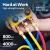 image:imageVIVOHOME Digital HVAC Manifold Gauge Set with 3 Hoses and R410a Adapters  Refrigeration AC Gauges for R410a R32 R454B R22 Refrigerant Recharge Kitwith R410a Adapters