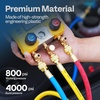 image:imageVIVOHOME Digital HVAC Manifold Gauge Set with 3 Hoses and R410a Adapters  Refrigeration AC Gauges for R410a R32 R454B R22 Refrigerant Recharge Kitwith R410a Adapters  R134aR1234yf Couplers