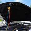 image:imageVIVOHOME Digital HVAC Manifold Gauge Set with 3 Hoses and R410a Adapters  Refrigeration AC Gauges for R410a R32 R454B R22 Refrigerant Recharge Kitwith R410a Adapters  R134aR1234yf Couplers