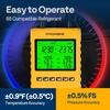 image:imageVIVOHOME Digital HVAC Manifold Gauges with 2 Wired Temperature Clamp Probes  Refrigeration AC Gauge Set Pressure and Temp Test for R134a R410a R32 R1234yf R454B Refrigerant Recharge Kitwith ClampsHoses