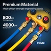 image:imageVIVOHOME Digital HVAC Manifold Gauges with 2 Wired Temperature Clamp Probes  Refrigeration AC Gauge Set Pressure and Temp Test for R134a R410a R32 R1234yf R454B Refrigerant Recharge Kitwith ClampsHoses