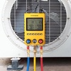 image:imageVIVOHOME Digital HVAC Manifold Gauges with 2 Wired Temperature Clamp Probes  Refrigeration AC Gauge Set Pressure and Temp Test for R134a R410a R32 R1234yf R454B Refrigerant Recharge Kitwith ClampsHoses