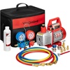 image:imageVIVOHOME 13 HP 45CFM 1 Stage HVAC Vacuum Pump and 4 Way AC Manifold Gauge  110V AC Vacuum Pump Kit with Leak Detector 5ft Hoses for R134a R12 R22 R502 R410a Air Conditioning Refrigeration Rechargingred