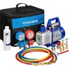 image:imageVIVOHOME 13 HP 45CFM 1 Stage HVAC Vacuum Pump and 4 Way AC Manifold Gauge  110V AC Vacuum Pump Kit with Leak Detector 5ft Hoses for R134a R12 R22 R502 R410a Air Conditioning Refrigeration Rechargingblue