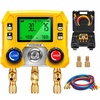 image:imageVIVOHOME Digital HVAC Manifold Gauge Set with 3 Hoses and R410a Adapters  Refrigeration AC Gauges for R410a R32 R454B R22 Refrigerant Recharge Kitwith R410a Adapters