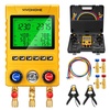 image:imageVIVOHOME Digital HVAC Manifold Gauges with 2 Wired Temperature Clamp Probes  Refrigeration AC Gauge Set Pressure and Temp Test for R134a R410a R32 R1234yf R454B Refrigerant Recharge Kitwith ClampsHoses