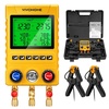 image:imageVIVOHOME Digital HVAC Manifold Gauges with 2 Wired Temperature Clamp Probes  Refrigeration AC Gauge Set Pressure and Temp Test for R134a R410a R32 R1234yf R454B Refrigerant Recharge Kitwith Clamps
