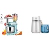 image:imageVIVOHOME Blue 3 in 1 Stand Mixer with 6 Quart Bowl 650W 6 Speed Tilt Head Meat Grinder and Juice Blender and White Water Distiller 16 Gallon 6L 900W with Smart Switch