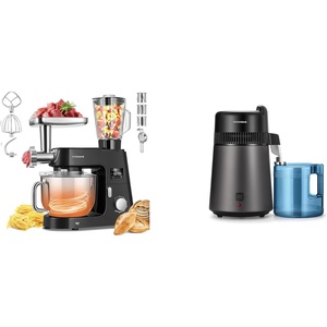 image:imageVIVOHOME Black 9 in 1 Stand Mixer with Fermentation and 75QT Bowl and Black Water Distiller 16 Gallon 6L 900W with Smart Switch