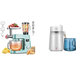 image:imageVIVOHOME Blue 9 in 1 Stand Mixer with Fermentation and 75QT Bowl and White Water Distiller 16 Gallon 6L 900W with Smart Switch