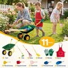 image:imageVIVOHOME Kids Wheelbarrow 11PCS Set Children Garden Cart Green  With Metal Gardening Tools Apron amp Gloves for Fun Educational Backyard PlayGreen