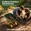 image:imageVIVOHOME Kids Wheelbarrow 11PCS Set Children Garden Cart Green  With Metal Gardening Tools Apron amp Gloves for Fun Educational Backyard PlayGreen