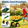 image:imageVIVOHOME Kids Wheelbarrow 11PCS Set Children Garden Cart Green  With Metal Gardening Tools Apron amp Gloves for Fun Educational Backyard PlayGreen