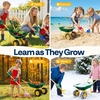 image:imageVIVOHOME Kids Wheelbarrow 11PCS Set Children Garden Cart Green  With Metal Gardening Tools Apron amp Gloves for Fun Educational Backyard PlayGreen