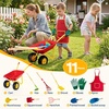 image:imageVIVOHOME Kids Wheelbarrow 11PCS Set Children Garden Cart Green  With Metal Gardening Tools Apron amp Gloves for Fun Educational Backyard PlayRed
