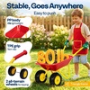 image:imageVIVOHOME Kids Wheelbarrow 11PCS Set Children Garden Cart Green  With Metal Gardening Tools Apron amp Gloves for Fun Educational Backyard PlayRed