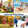 image:imageVIVOHOME Kids Wheelbarrow 11PCS Set Children Garden Cart Green  With Metal Gardening Tools Apron amp Gloves for Fun Educational Backyard PlayRed
