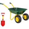 image:imageVIVOHOME Kids Wheelbarrow 11PCS Set Children Garden Cart Green  With Metal Gardening Tools Apron amp Gloves for Fun Educational Backyard PlayGreen