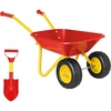 image:imageVIVOHOME Kids Wheelbarrow 11PCS Set Children Garden Cart Green  With Metal Gardening Tools Apron amp Gloves for Fun Educational Backyard PlayRed