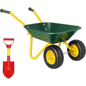 image:imageVIVOHOME Kids Wheelbarrow 11PCS Set Children Garden Cart Green  With Metal Gardening Tools Apron amp Gloves for Fun Educational Backyard PlayGreen