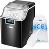 image:imageVIVOHOME Silver Electric Dual Blades Ice Crusher Shaver 440lbs per Hour and Black Nugget Ice Maker Countertop 44lbs per Day