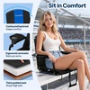image:imageVIVOHOME Stadium Seats with Back Support Bleacher Chairs for Sport Event  Cup Holder Shoulder Strap 2 Pack Portable Foldable Seat ComfortableBlack and Blue
